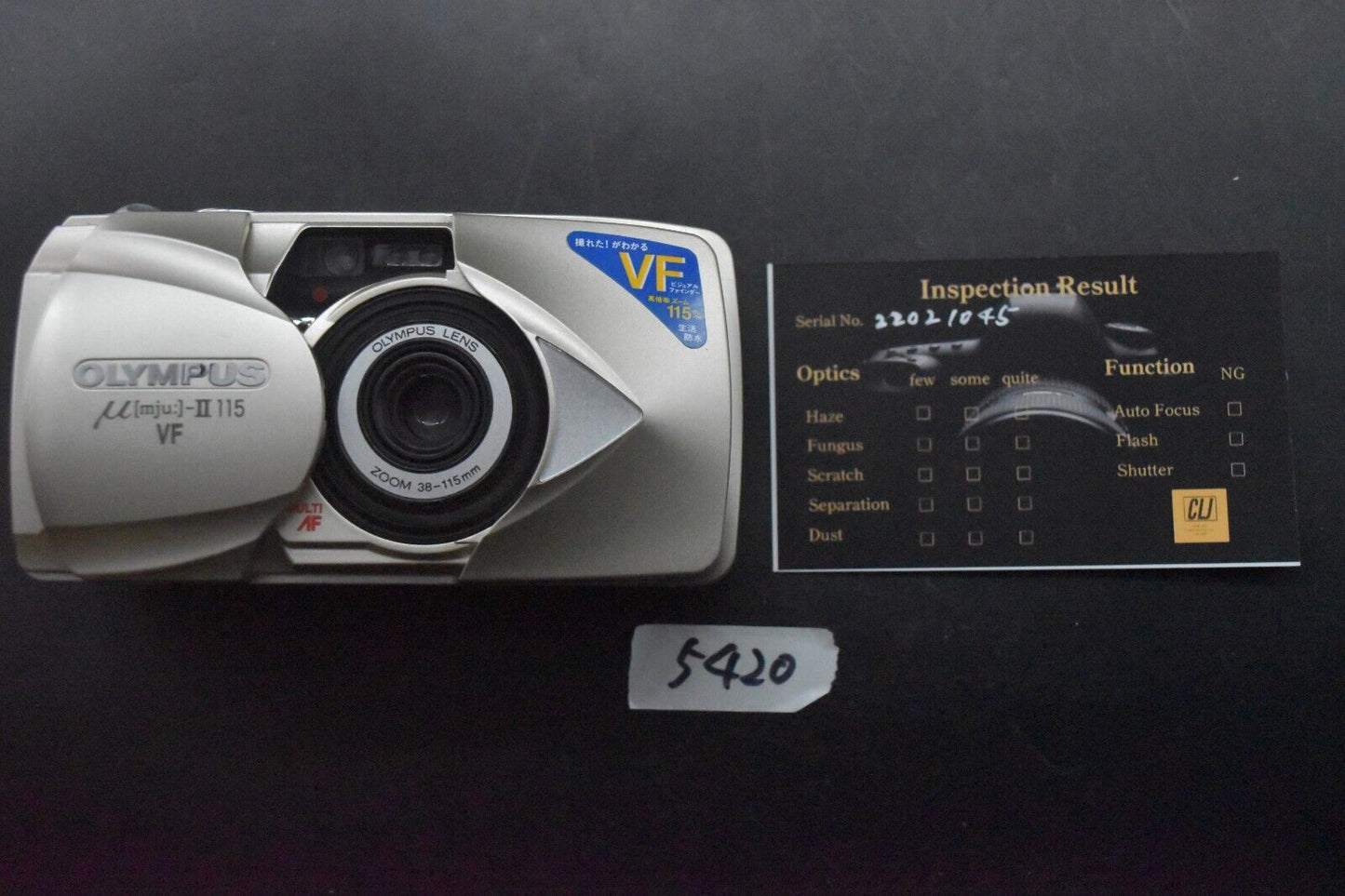 Olympus Mju μ II 115 VF AF Point & Shoot 35mm Film Camera JAPAN [MINT-] #5420