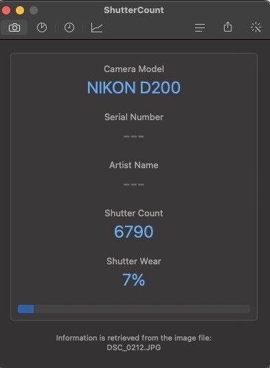 [1 Yr warranty] Nikon D200 10.2MP Digital SLR Camera Black Body Battery 6862