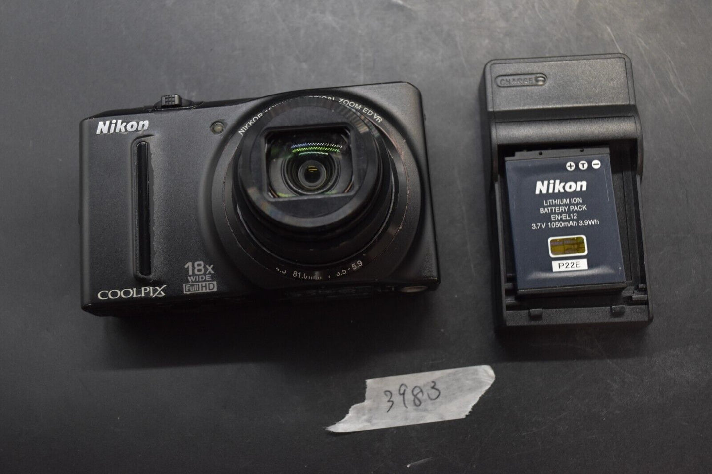 Nikon COOLPIX S9100 Black 12.1MP 18x ZOOM HD Digital Camera JAPAN 【EXC+5】3983