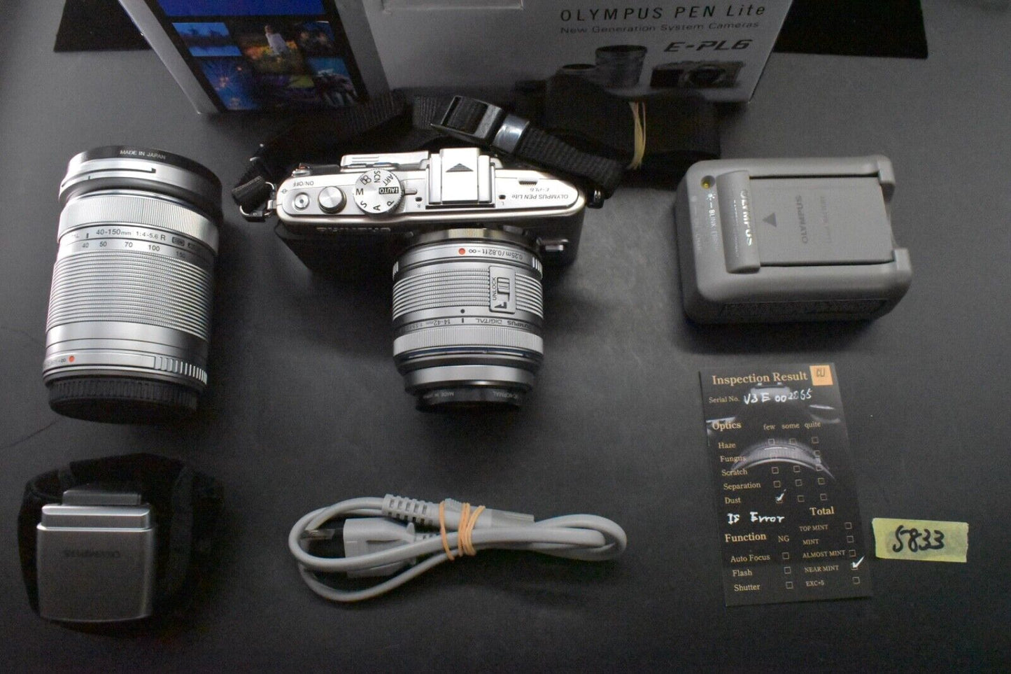 [1 Yr Warranty] Olympus Pen Lite E-PL6 16.0MP Body Silver with 2 Lenses 5833