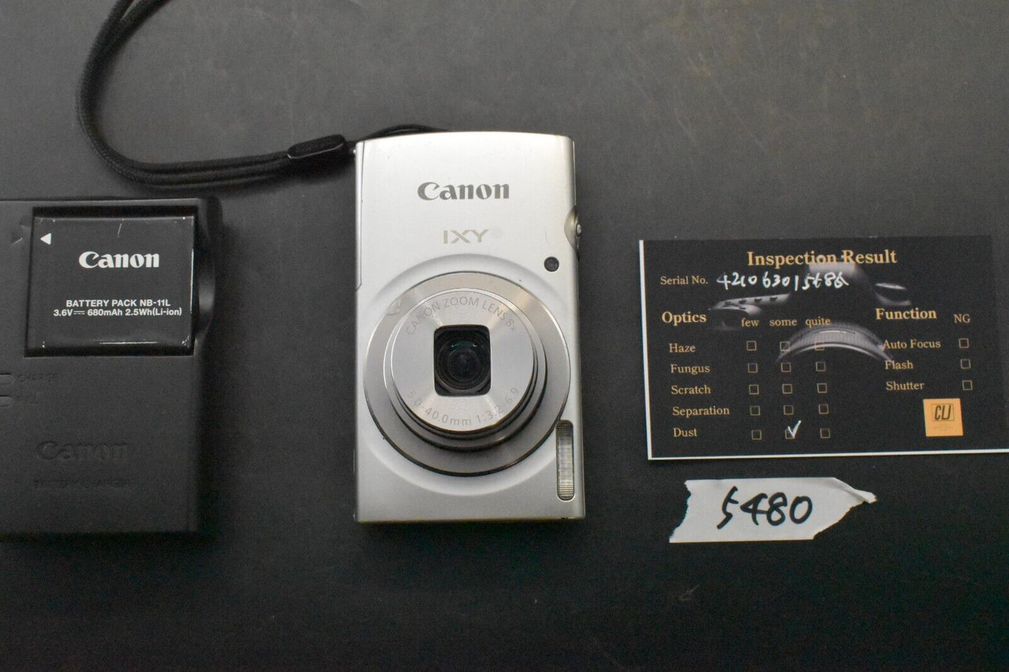 Canon IXY 180 PowerShot ELPH 180 20MP Digital Camera Silver [NEAR MINT] 5480