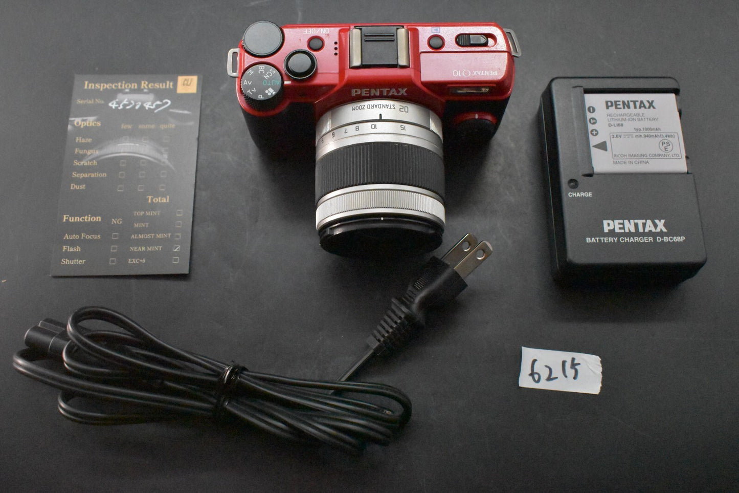 [1 Yr warranty] PENTAX Q10 Mirrorless Digital Camera Red with Lens 6215