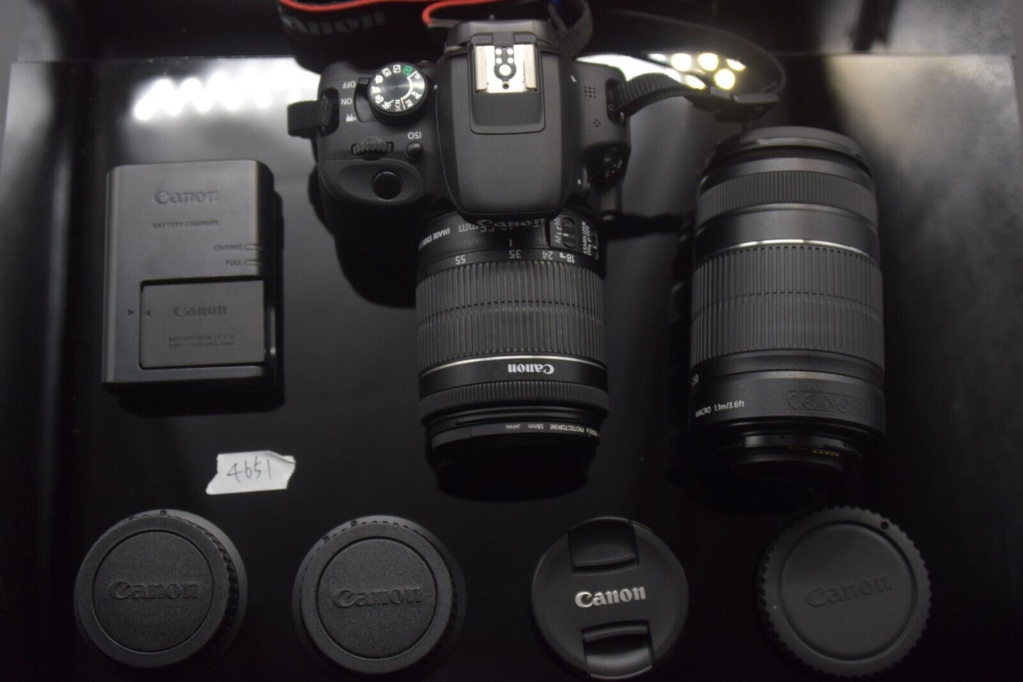 2 Lenses! Canon Eos Kiss X7 18-55mm & 55-250mm DSLR Camera Black From Japan 4651