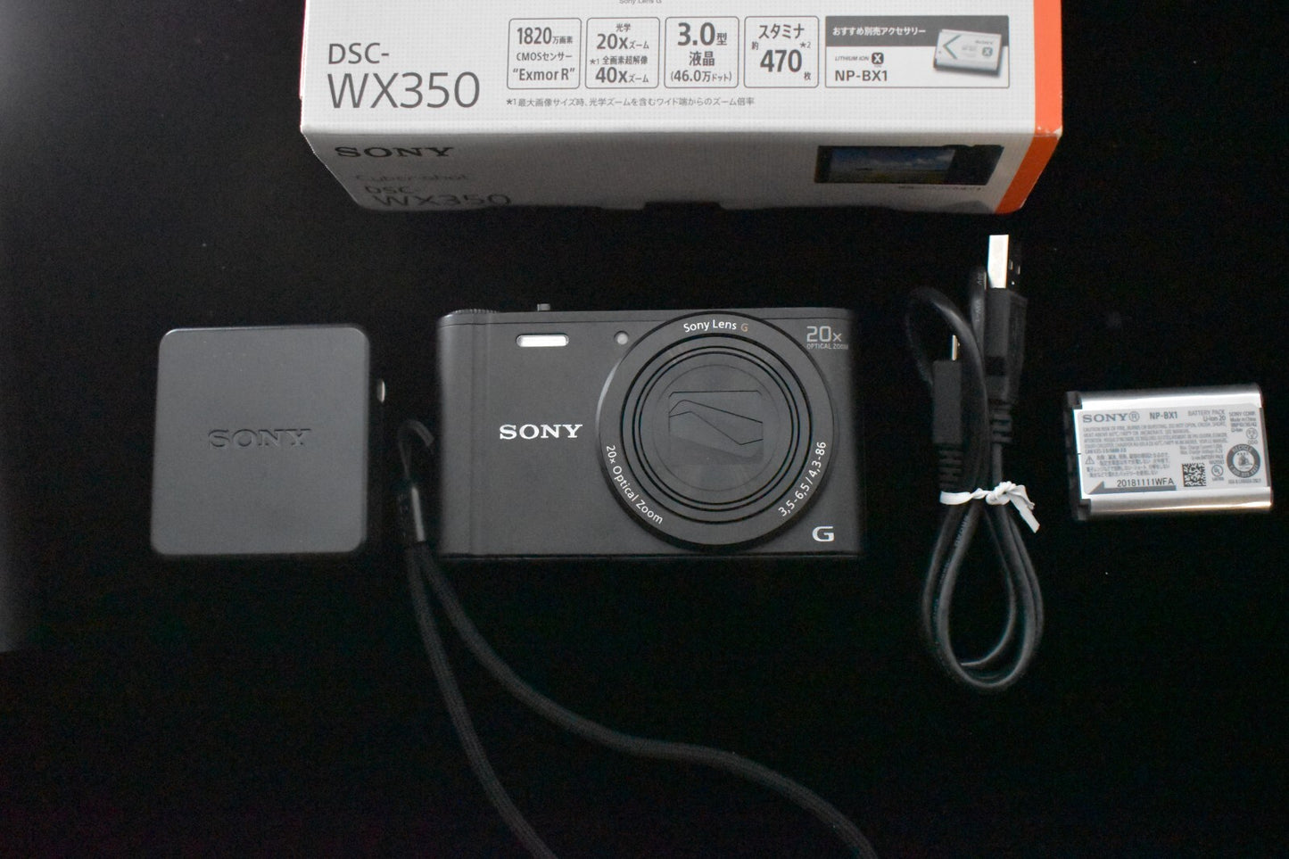[1 Yr Warranty] Sony Cyber-Shot DSC-WX350 18.2MP Digital Camera Black 6679