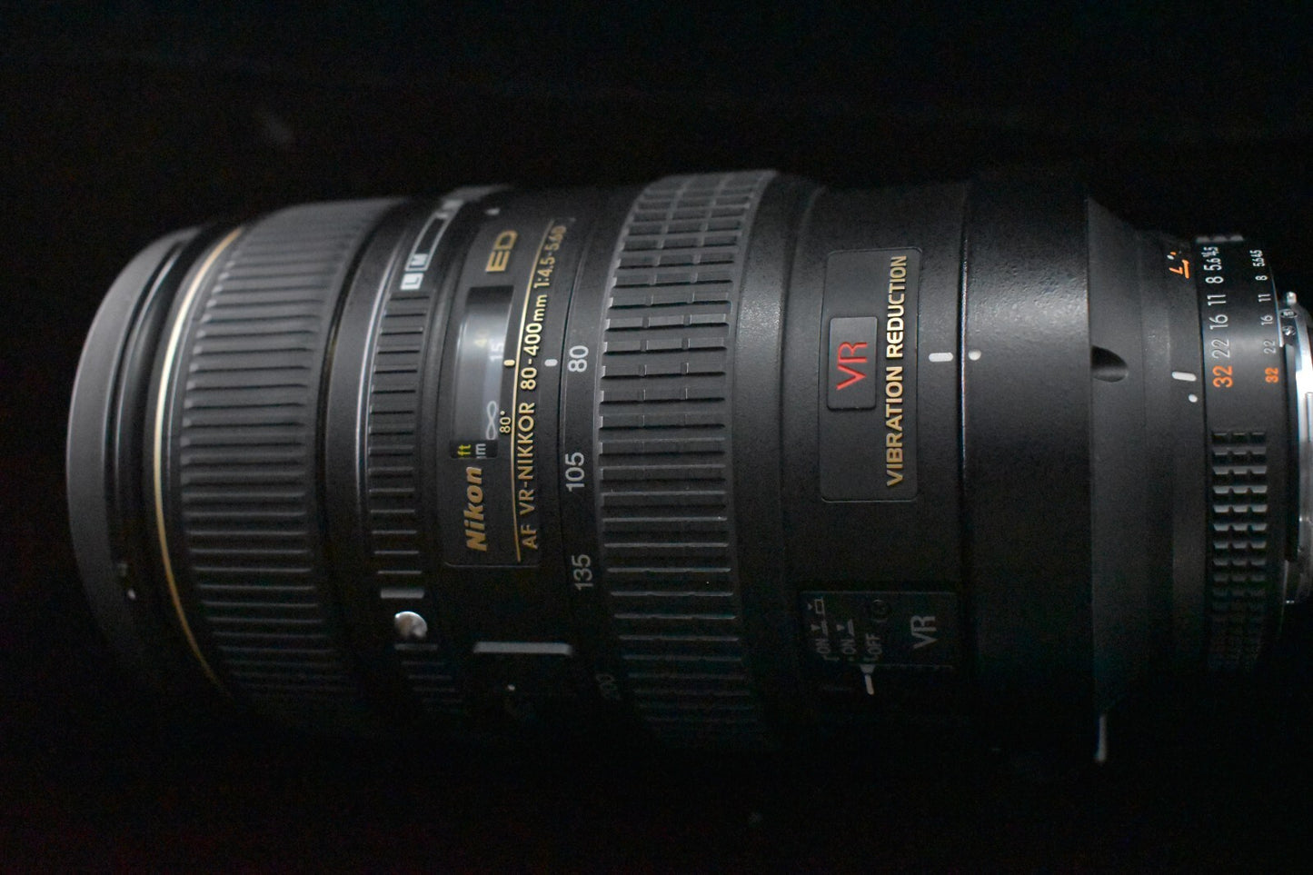 Nikon AF VR NIKKOR 80-400mm F/4.5-5.6 D ED Zoom F mount Telephoto Lens 6756