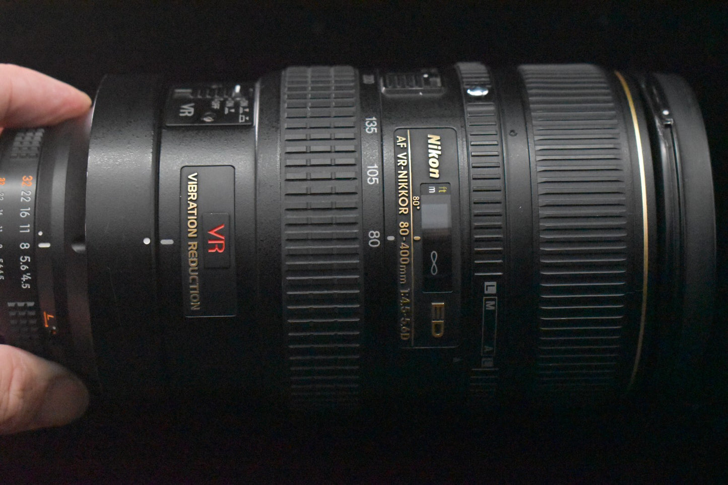 Nikon AF VR NIKKOR 80-400mm F/4.5-5.6 D ED Zoom F mount Telephoto Lens 6827